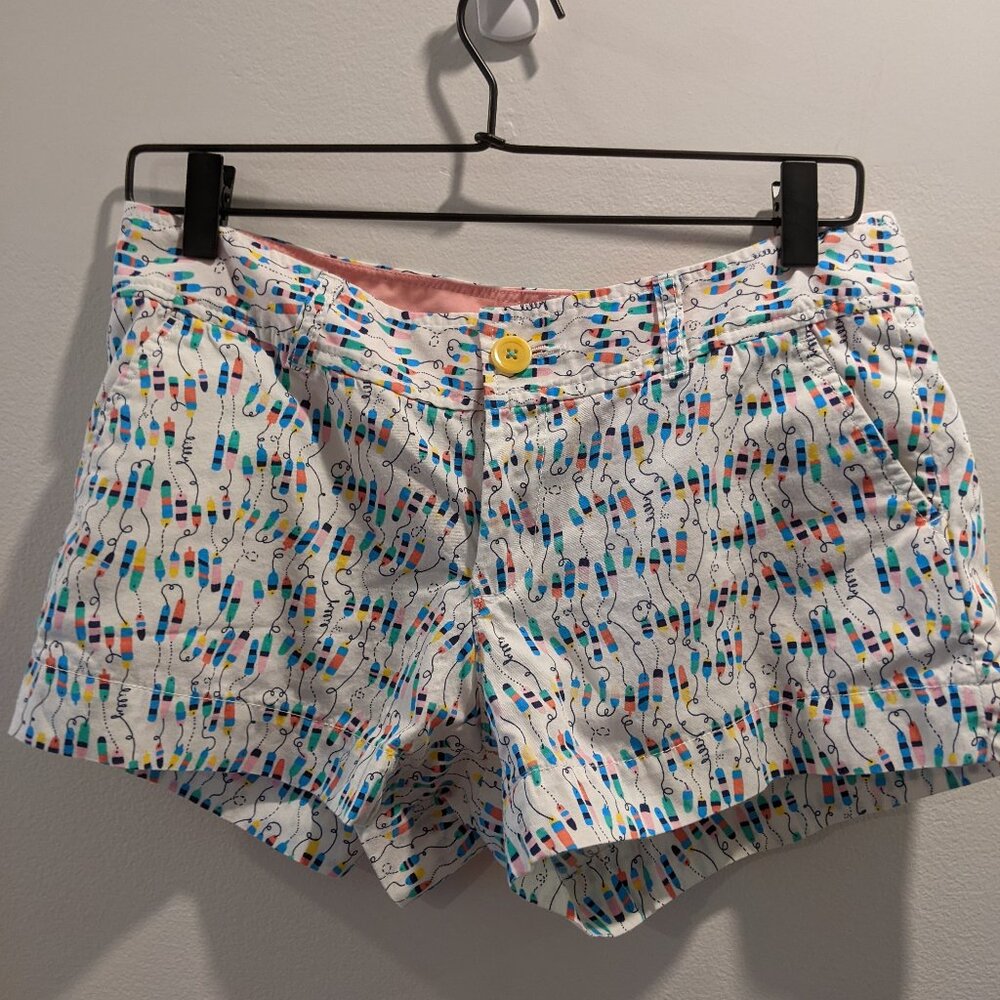 Lily Pulitzer Womens 3" Shorts White with Bouy Print Size  4